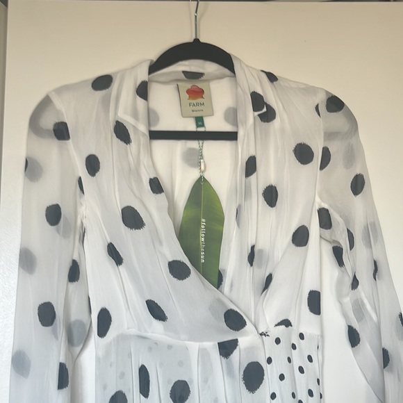 FARM Rio Onca Dots Dress in Blk/white - Picture 5 of 7